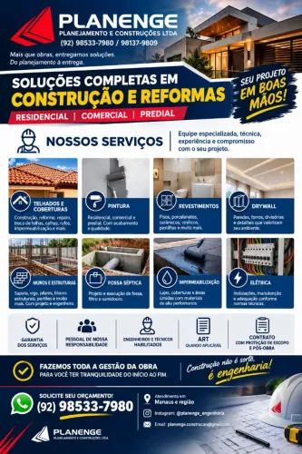 PLANENGE - EMPRESA DE CONSTRUÇÃO, REFORMAS E MANUTENÇÃO EM MANAUS!