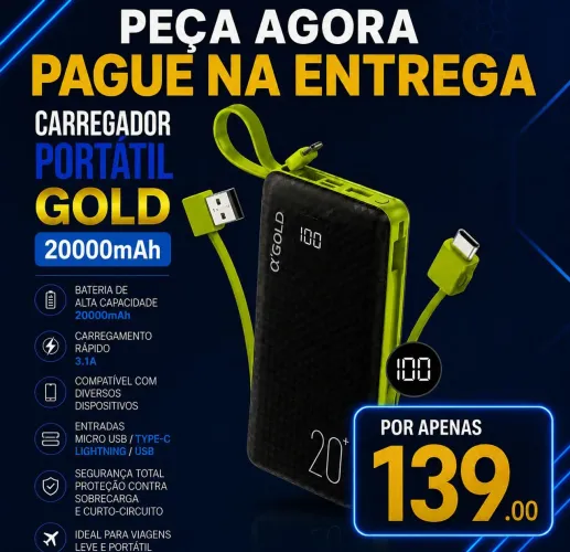 Carregador Gold 20.000mAh