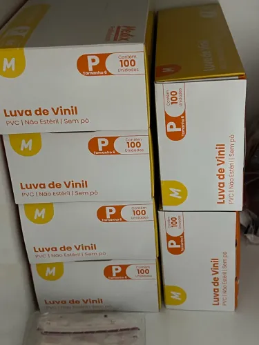 6 caixas de Luvas descartáveis tamanho P 