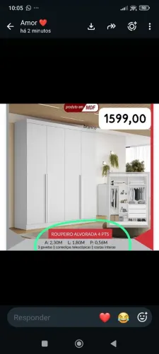 Guarda roupa 800,00 reais