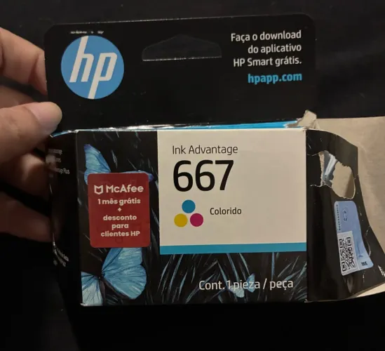 VENDO CARTUCHO HP 667 COLORIDO - NOVO
