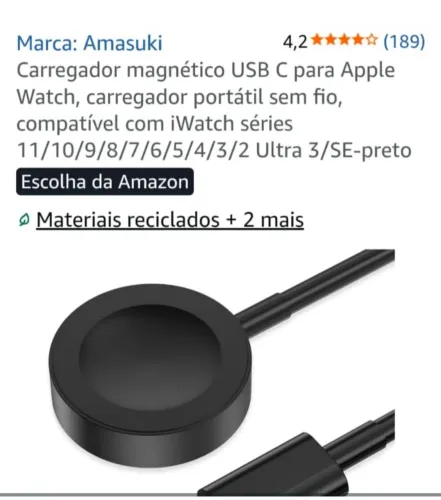 Carregador magnético USB-C.