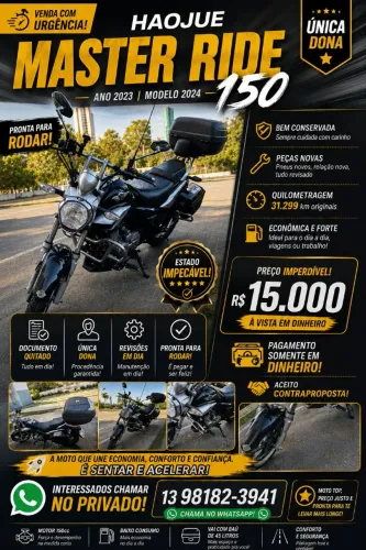 HAOJUE MASTER RIDE 150 - 2023/2024 | ÚNICA DONA | IMPECÁVEL