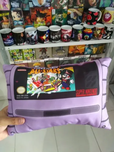 Almofada Mario All Star - NerdDog Store - Snes Luigi Toad Yoshi Peach Bowser Koopa Game