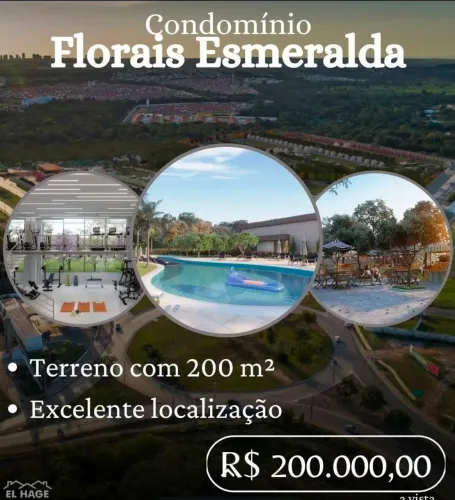Lote condomínio florais Esmeralda 200mts