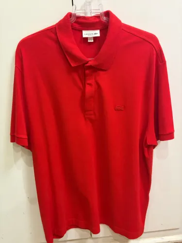 Polo Lacoste original regular fit vermelha GG