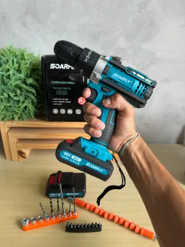 Parafusadeira e Furadeira SOARFLY Azul 48V | 2 Baterias| Entrega Imediata
