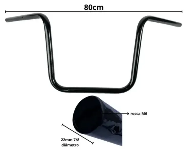 Guidon de moto Seca Suvaco 30cm