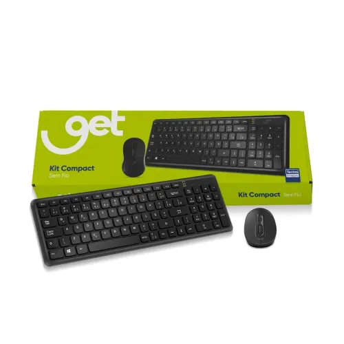 Kit Teclado e Mouse Sem Fio USB Get Compact 2