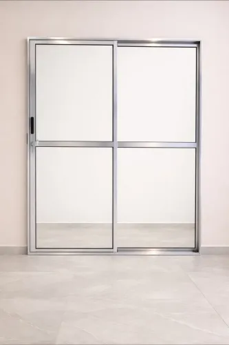 PORTA DE ALUMÍNIO SACADA L25 - 2 FOLHAS - BRILHANTE - COM FECHADURA