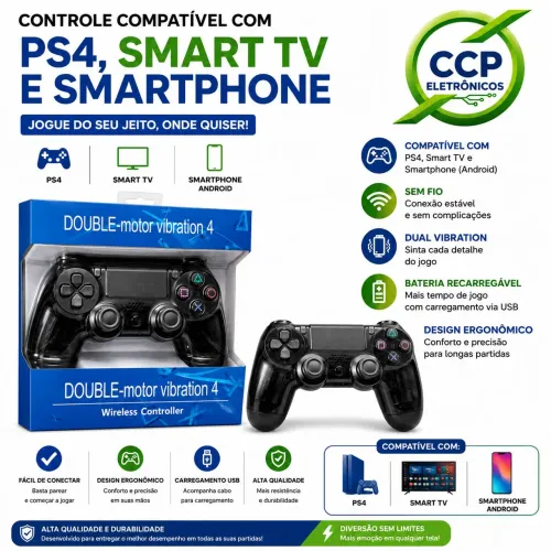 Controle compatível com Ps4 Smart Tv e Smartphone 
