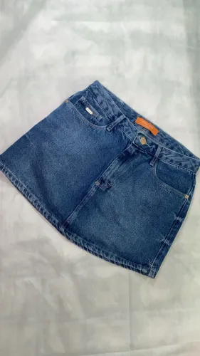 Saia jeans curta TAM 38