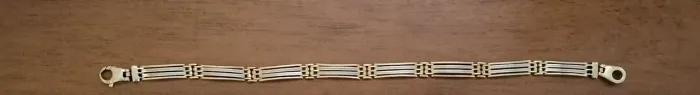 Pulseira grossa e pesada ouro amarelo e branco 18 k.