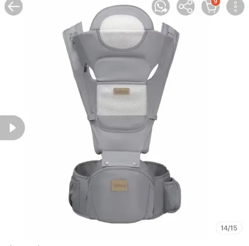 Canguru ergonômico cinza