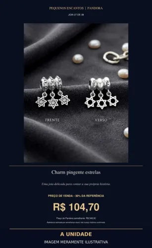 Charm pingente estrelas