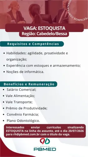 Vagas para estoquista