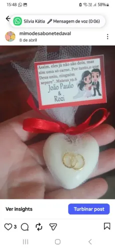 Lembrança de sabonete Casamento Chá de fraldas aniversário 
