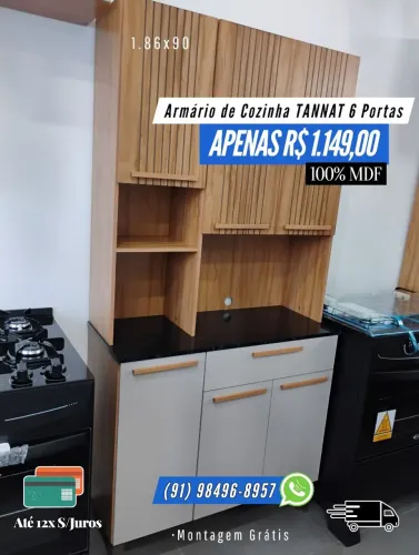 ARMÁRIO DE COZINHA 6 PORTAS MDF