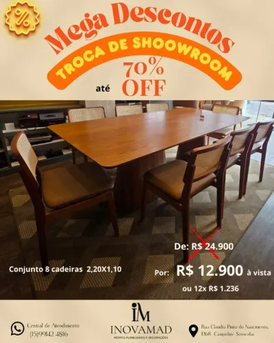 Conjunto de Mesa 8 lugares 