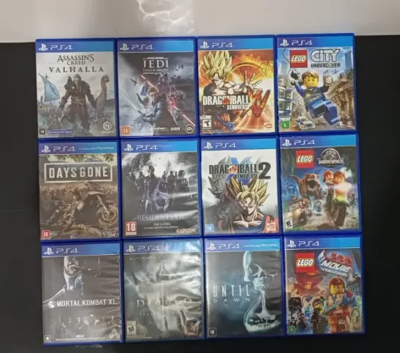 Jogos PS4(AVULSO/LOTE) - Mortal Kombat, Days Gone, RE6, Until Dawn, LEGO, AC Valhalla e+