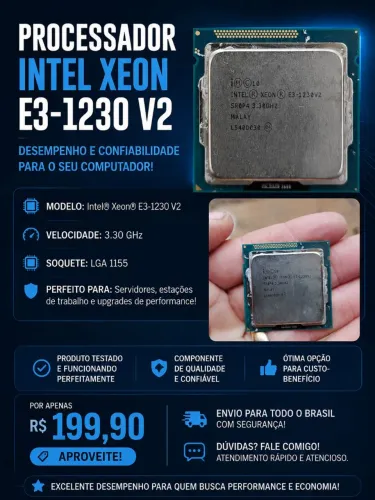 Processador Xeon 1230v2(i7 3770) 4/8 3.5ghz