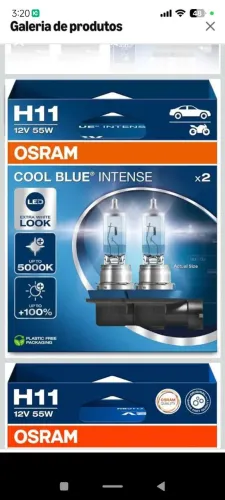Lâmpadas H11 Osram Cool Blue Intense Next Gen 5000k (par)