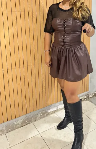 Vestido couro 