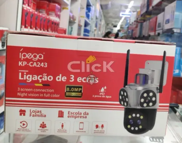 Câmera De Vigilância Inteligente 4 Lentes Rotativa Wi-fi