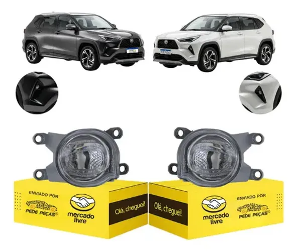 Par Farol Milha Auxiliar Toyota Yaris Cross 2026 Led Novo Cristal
