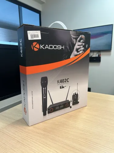 Microfone Sem Fio Kadosh K402c Mão Headset Uhf Duplo K-402 C