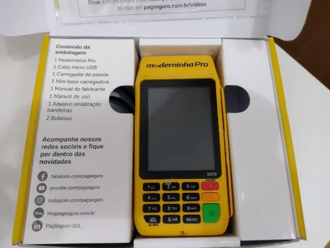 Maquininha Moderninha Pro PagSeguro - Completa na Caixa + Acessórios