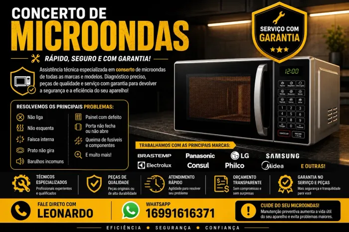 * Conserto de Micro-ondas - Atendimento de Confiança