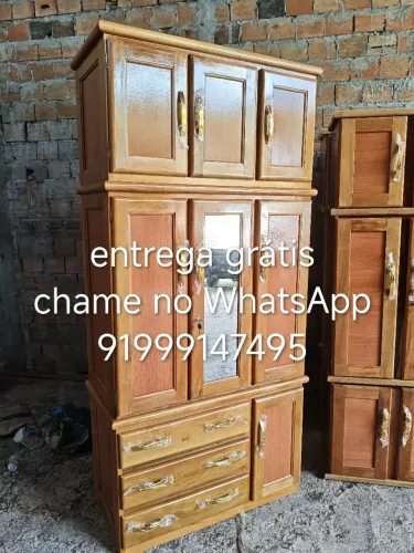 Guarda roupa de solteiro 3 portas espelhado novo a pronta entrega grátis