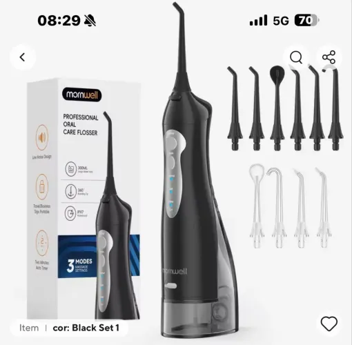Irrigador Oral Mornwell D52, Implantes, Protocolo, Aparelhos Preto 127/220v