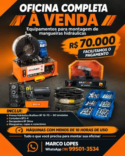 Equipamentos para montagem de mangueiras hidráulicas