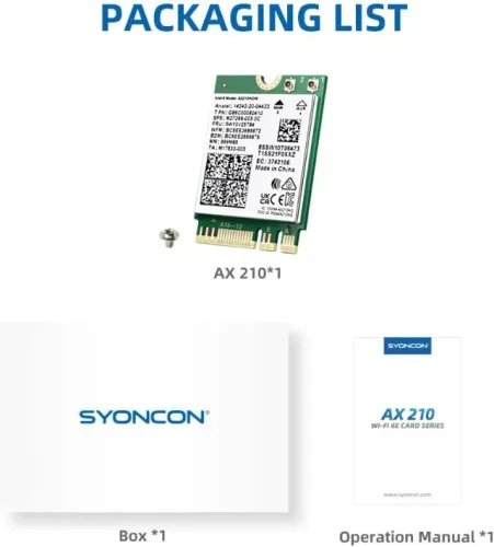 Placa Wireless Wi-fi 6e Go Intel Ax210 com bluetooth 5.3