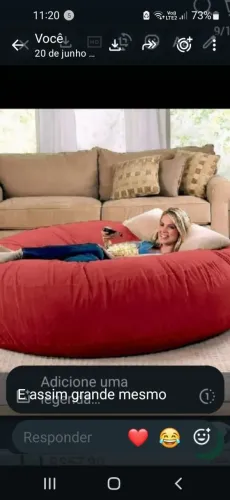 Puff gigante.... vermelho veludo