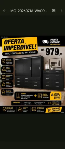 Guarda roupa+cômoda novo direto da fábrica