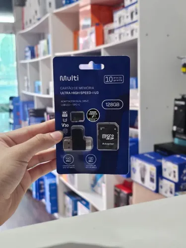 Cartão de memória 128gb + adaptador