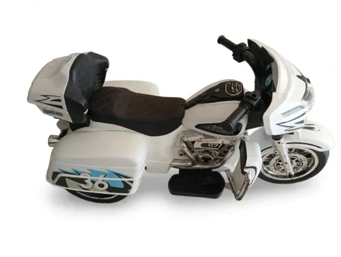 Moto Elétrica Infantil 12V Bang Toys Custom - Funciona Perfeito - Branco