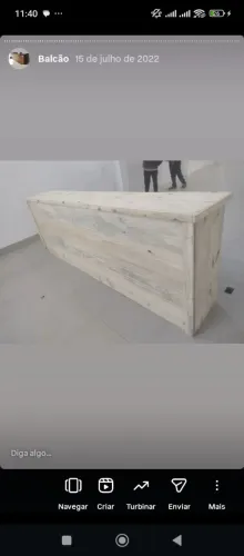 Balcão de madeira para comércio