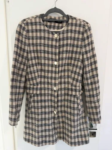 Blazer xadrez comprido - Zara