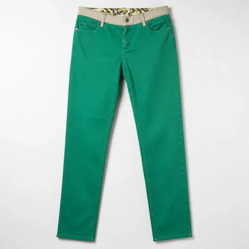 Calça Animale Original RARA - Sarja Verde com Cós em Couro | Peça Premium