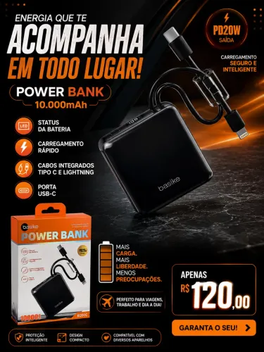 Carregador portátil 10.000 mah