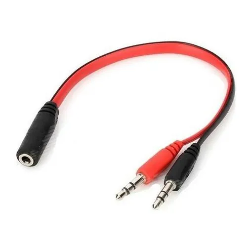 Cabo Divisor P2 Em Y 1 Ponta Fêmea X 2 Macho De 3,5 Mm 20 Cm