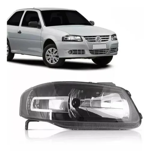 Farol Mascara Negra Preto Gol Parati Saveiro G4 Direito