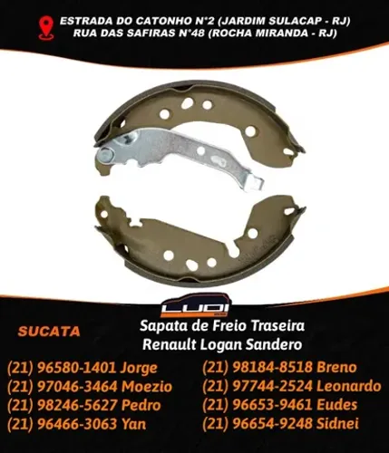 Sapata de Freio Traseira Renault Logan Sandero