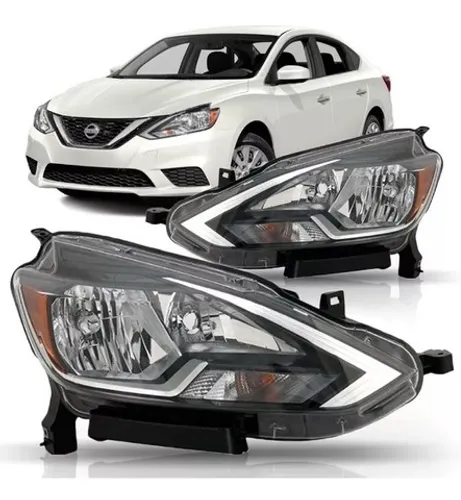 Farol Sentra 2016 2017 2018 Mascara Negra Sem Led Novo
