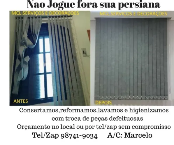 CONSERTO E MANUTENÇÃO DE PERSIANAS & CORTINAS