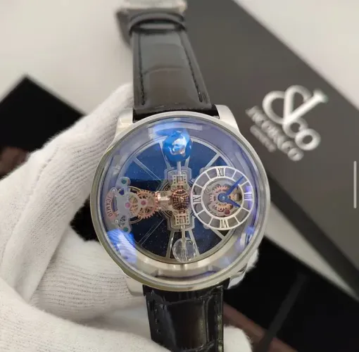 Relógio JacobCo Astronomia Clone Eta com Caixa e Pulseira Extra 